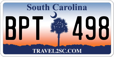SC license plate BPT498