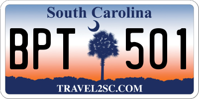SC license plate BPT501