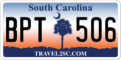 SC license plate BPT506