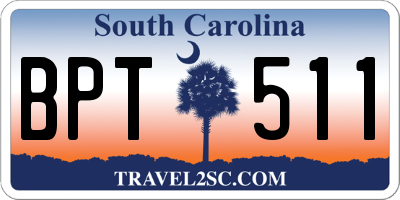 SC license plate BPT511