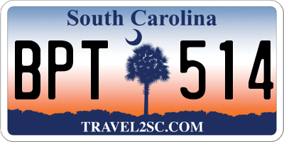SC license plate BPT514