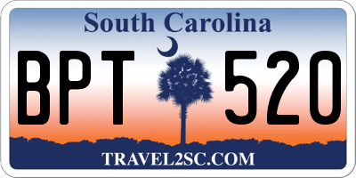 SC license plate BPT520