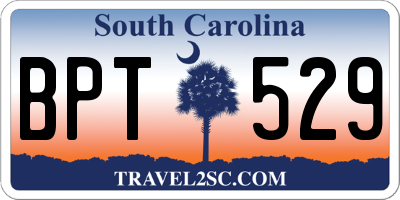 SC license plate BPT529