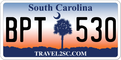 SC license plate BPT530