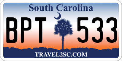 SC license plate BPT533