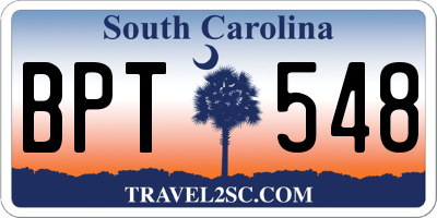 SC license plate BPT548