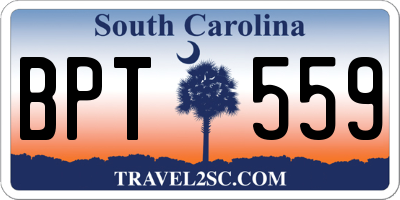 SC license plate BPT559