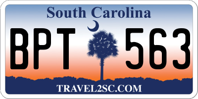 SC license plate BPT563