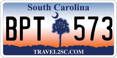 SC license plate BPT573