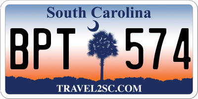 SC license plate BPT574
