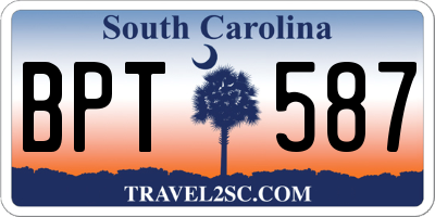 SC license plate BPT587