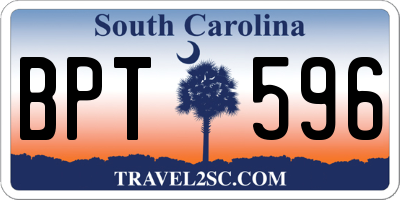 SC license plate BPT596
