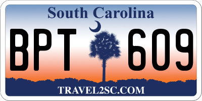 SC license plate BPT609