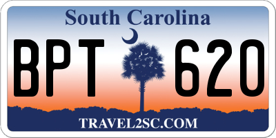 SC license plate BPT620