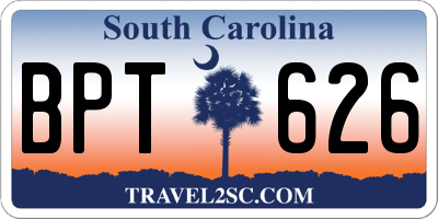 SC license plate BPT626