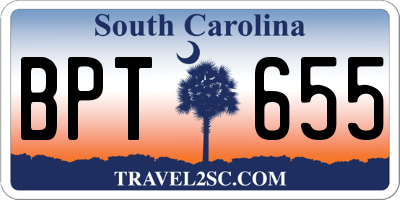 SC license plate BPT655
