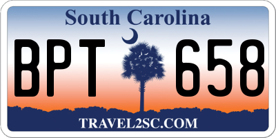 SC license plate BPT658