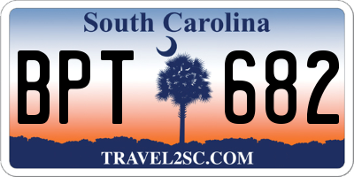 SC license plate BPT682