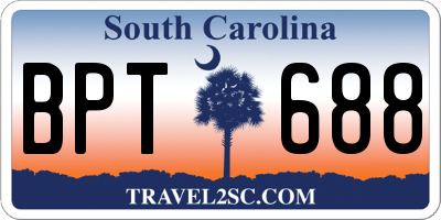 SC license plate BPT688
