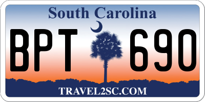 SC license plate BPT690