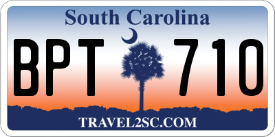 SC license plate BPT710