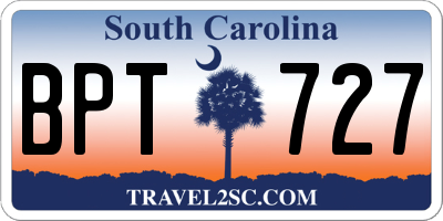 SC license plate BPT727