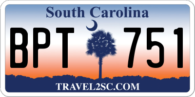 SC license plate BPT751