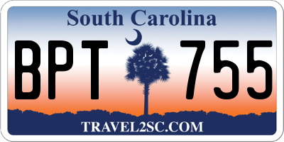 SC license plate BPT755