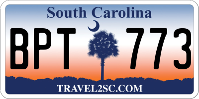 SC license plate BPT773