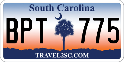 SC license plate BPT775