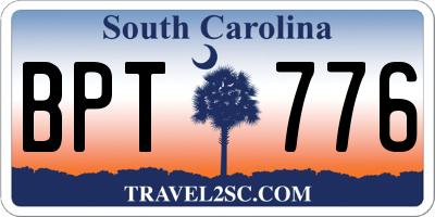 SC license plate BPT776
