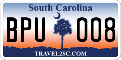 SC license plate BPU008