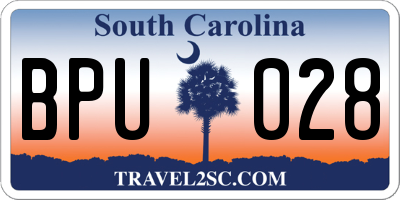 SC license plate BPU028