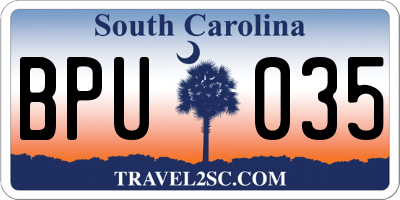 SC license plate BPU035