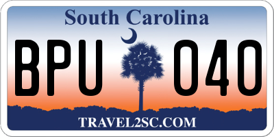 SC license plate BPU040