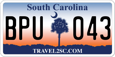 SC license plate BPU043