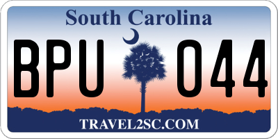 SC license plate BPU044