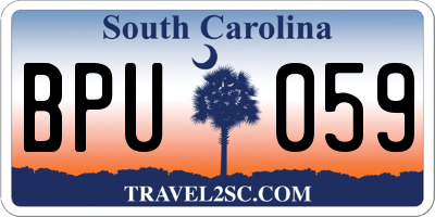 SC license plate BPU059