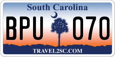 SC license plate BPU070