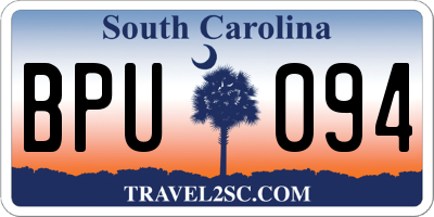 SC license plate BPU094