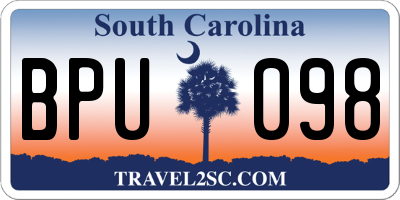 SC license plate BPU098