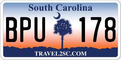 SC license plate BPU178