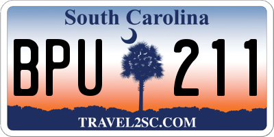 SC license plate BPU211