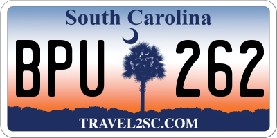 SC license plate BPU262
