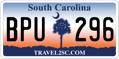 SC license plate BPU296