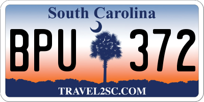 SC license plate BPU372
