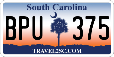 SC license plate BPU375