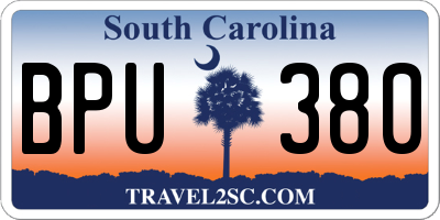 SC license plate BPU380