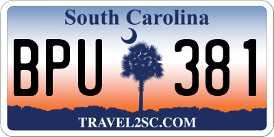 SC license plate BPU381