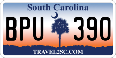 SC license plate BPU390